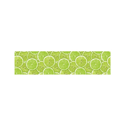 Green Lime Slices Pattern Print Bed Runner