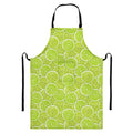 Green Lime Slices Pattern Print Bib Apron With Pocket