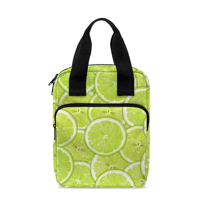 Green Lime Slices Pattern Print Bible Tote Bag