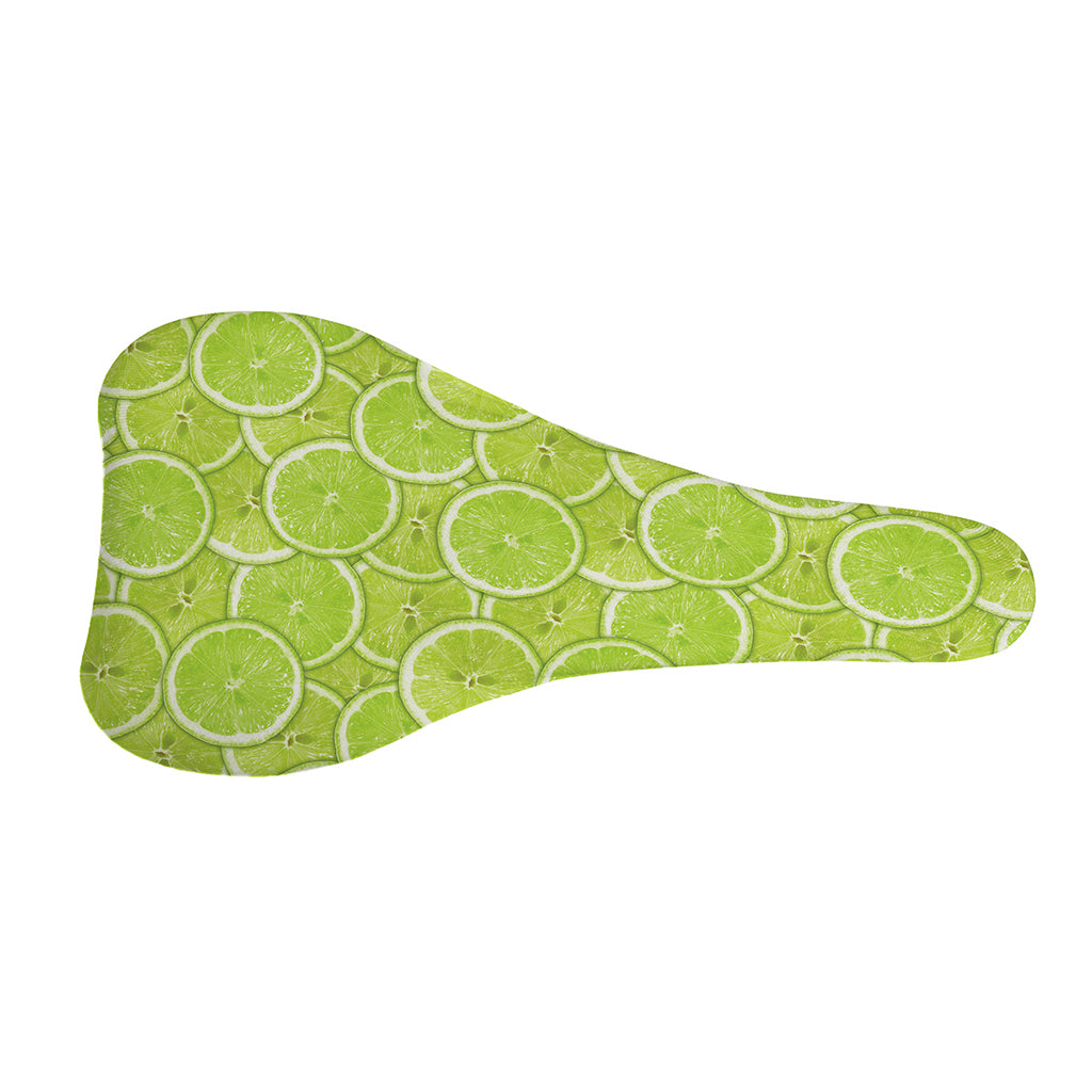 Green Lime Slices Pattern Print Bicycle Seat Cover