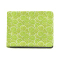 Green Lime Slices Pattern Print Bifold Wallet