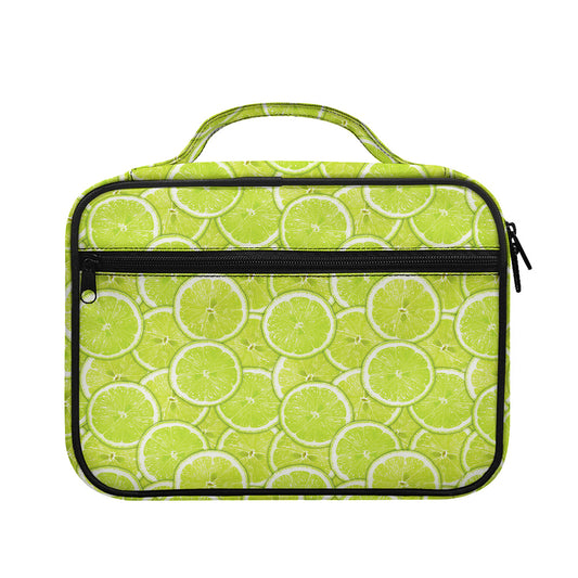 Green Lime Slices Pattern Print Briefcase Bible Bag