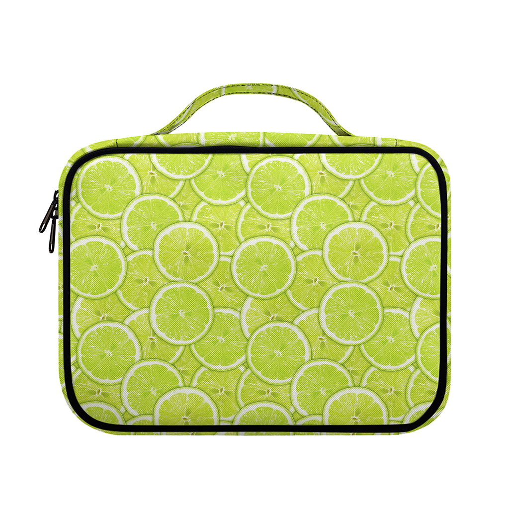 Green Lime Slices Pattern Print Briefcase Bible Bag