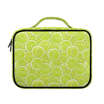 Green Lime Slices Pattern Print Briefcase Bible Bag