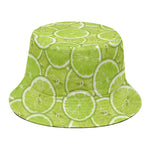 Green Lime Slices Pattern Print Bucket Hat