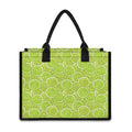 Green Lime Slices Pattern Print Canvas Tote Bag