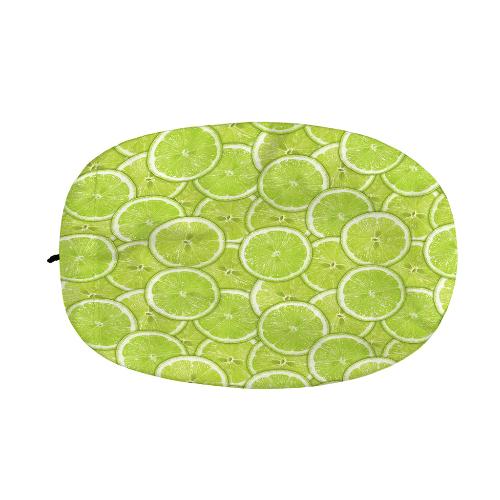 Green Lime Slices Pattern Print Car Side Mirror Covers