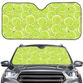 Green Lime Slices Pattern Print Car Windshield Sun Shade
