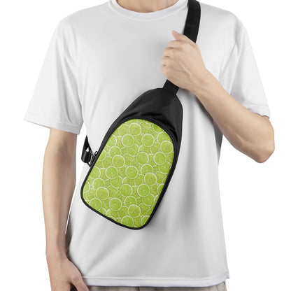 Green Lime Slices Pattern Print Chest Bag