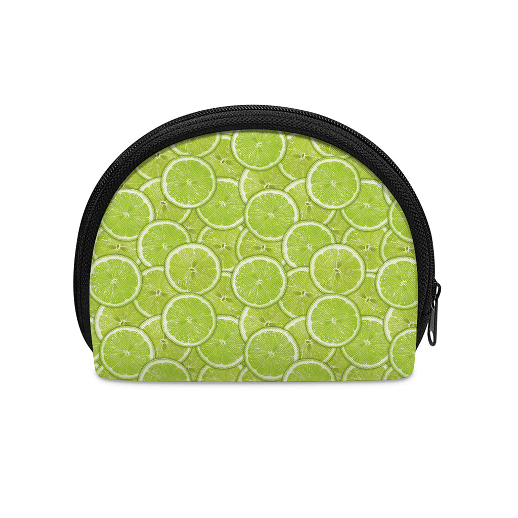 Green Lime Slices Pattern Print Coin Purse