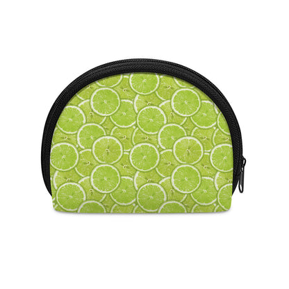 Green Lime Slices Pattern Print Coin Purse