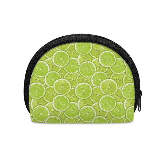 Green Lime Slices Pattern Print Coin Purse