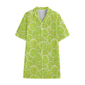Green Lime Slices Pattern Print Cotton Hawaiian Shirt