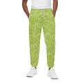 Green Lime Slices Pattern Print Cotton Sweatpants