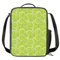 Green Lime Slices Pattern Print Crossbody Lunch Bag