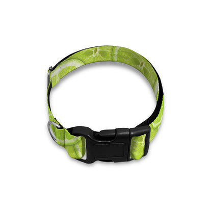 Green Lime Slices Pattern Print Dog Collar
