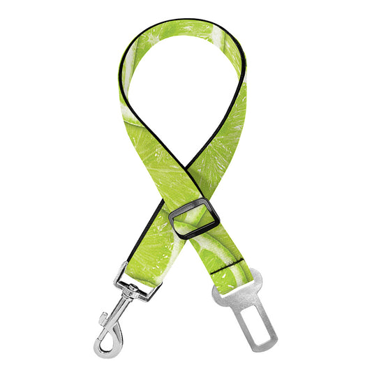 Green Lime Slices Pattern Print Dog Seat Belt