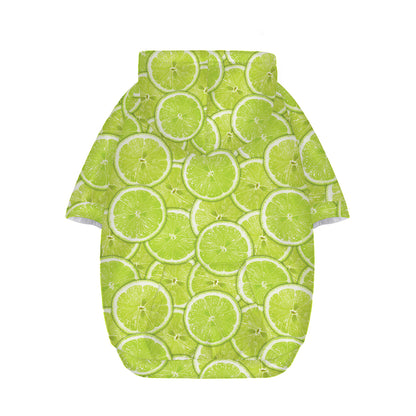 Green Lime Slices Pattern Print Dog Zip Up Hoodie