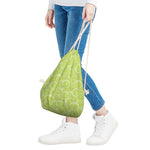 Green Lime Slices Pattern Print Drawstring Bag