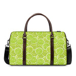 Green Lime Slices Pattern Print Duffle Bag
