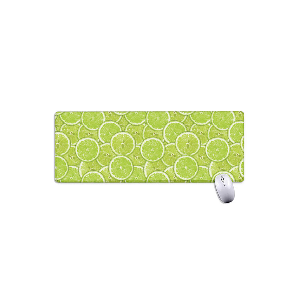 Green Lime Slices Pattern Print Extended Mouse Pad