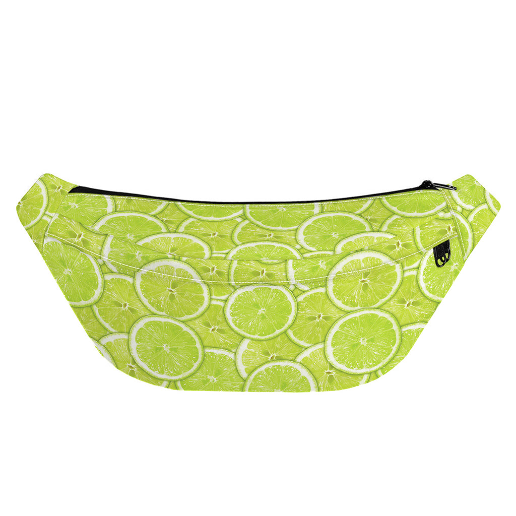 Green Lime Slices Pattern Print Fanny Pack