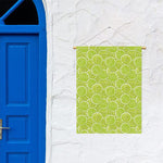 Green Lime Slices Pattern Print Garden Flag
