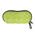 Green Lime Slices Pattern Print Glasses Case