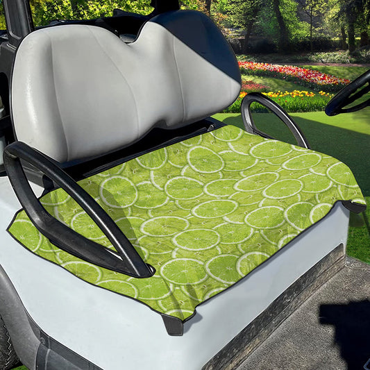 Green Lime Slices Pattern Print Golf Cart Seat Cover