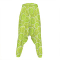 Green Lime Slices Pattern Print Hammer Pants