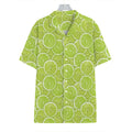 Green Lime Slices Pattern Print Hawaiian Shirt
