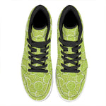 Green Lime Slices Pattern Print High Top Leather Sneakers