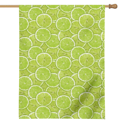 Green Lime Slices Pattern Print House Flag