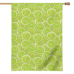 Green Lime Slices Pattern Print House Flag