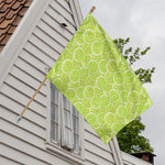 Green Lime Slices Pattern Print House Flag
