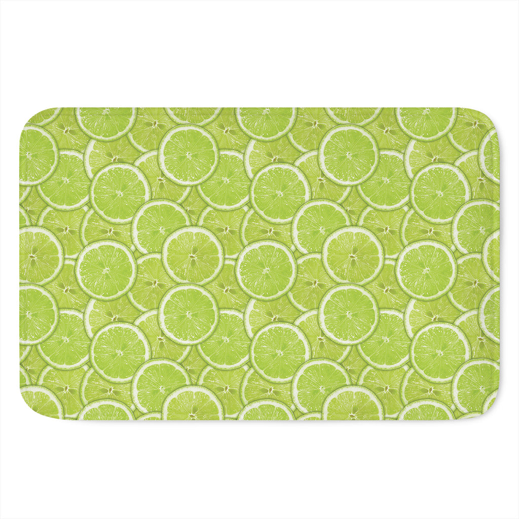 Green Lime Slices Pattern Print Indoor Door Mat