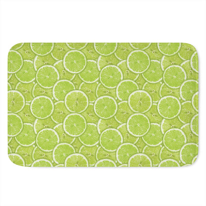 Green Lime Slices Pattern Print Indoor Door Mat