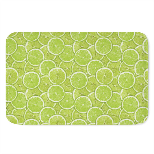 Green Lime Slices Pattern Print Indoor Door Mat