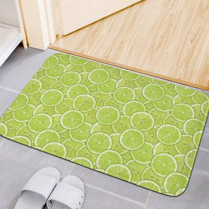 Green Lime Slices Pattern Print Indoor Door Mat
