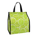 Green Lime Slices Pattern Print Insulated Lunch Tote