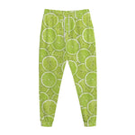 Green Lime Slices Pattern Print Jogger Pants