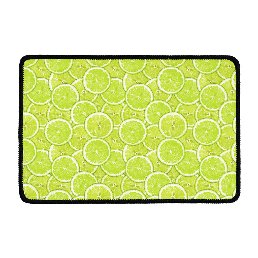 Green Lime Slices Pattern Print Kitchen Mat