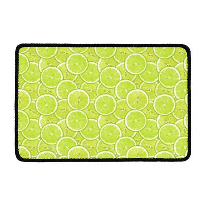 Green Lime Slices Pattern Print Kitchen Mat