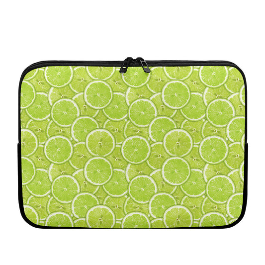 Green Lime Slices Pattern Print Laptop Sleeve