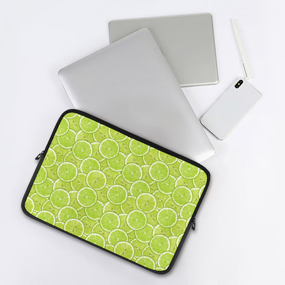 Green Lime Slices Pattern Print Laptop Sleeve