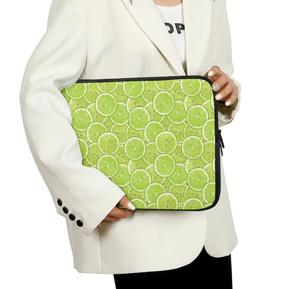 Green Lime Slices Pattern Print Laptop Sleeve