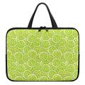Green Lime Slices Pattern Print Laptop Sleeve With Handle