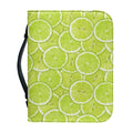 Green Lime Slices Pattern Print Leather Bible Cover