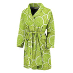 Green Lime Slices Pattern Print Men's Bathrobe