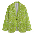 Green Lime Slices Pattern Print Men's Blazer